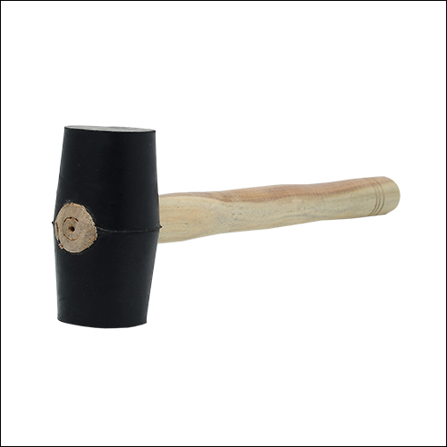 Rubber Hammer - Rubber Material, Wooden Handle | Hand Tool for Versatile Use in Home Repairs and DIY Projects