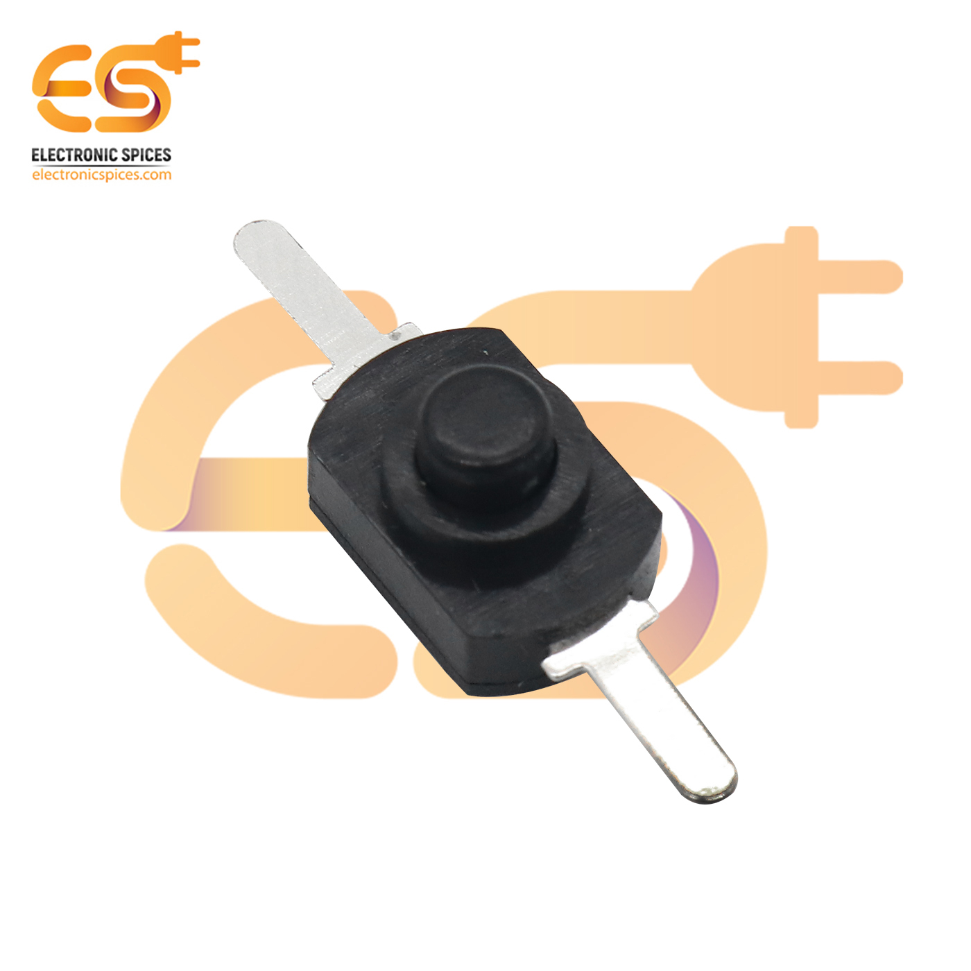 Black Color 1208yd 8mm Metal Plate Spst Self-locking Tactile Switch - 1a 30v, Durable & Moisture Resistant, Long-lasting Reliable Performance, Pack Of 5
