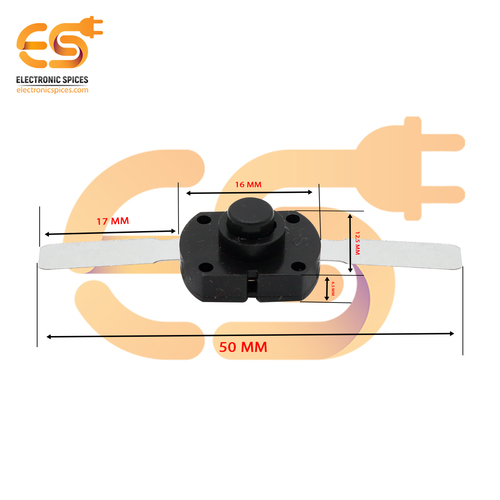 काले रंग का 1612yd 17 मिमी धातु प्लेट 1a 30v Spst आत्म-लॉकिंग स्पर्श स्विच
