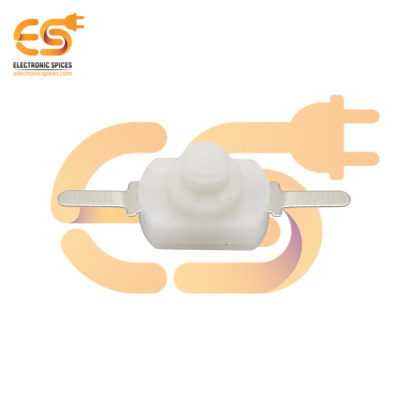 White Color 1208yd 8mm Metal Plate Spst Self Locking Tactile Switch - 1a 30v , Durable, Moisture Resistant, User-friendly, Easy Installation