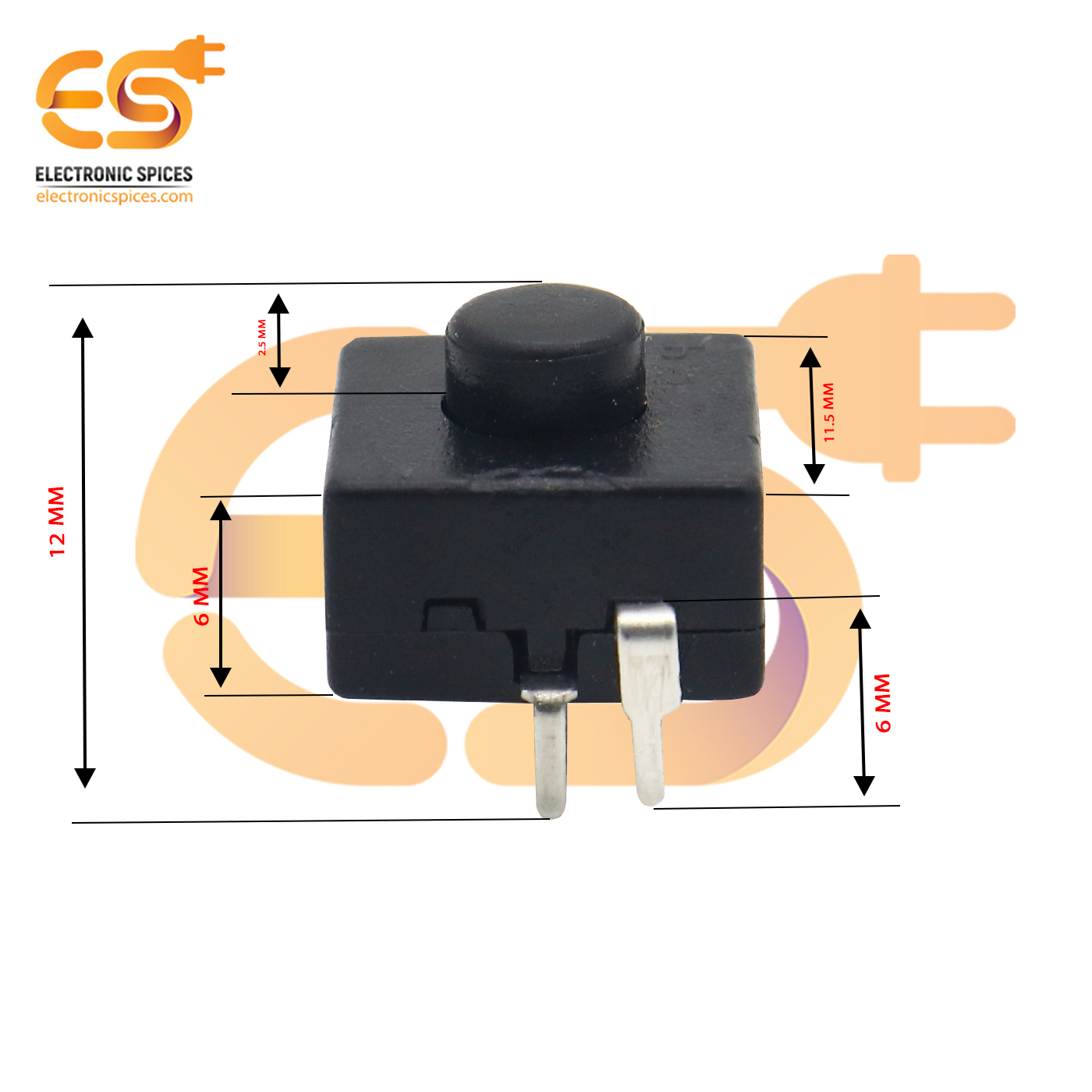 Pts-09 2 Pins On/off Right Side Output 1a 30v Self Lock Tactile Switch