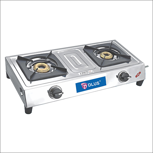 2 Burner Gas Stove - Stainless Steel, Manual Ignition | Non-Automatic Cooking Efficiency