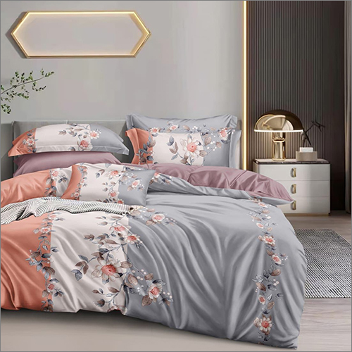 ग्रे-व्हाइट (अलग-अलग रंग और डिज़ाइन उपलब्ध) दो बेडशीट दो तकिये के कवर के साथ