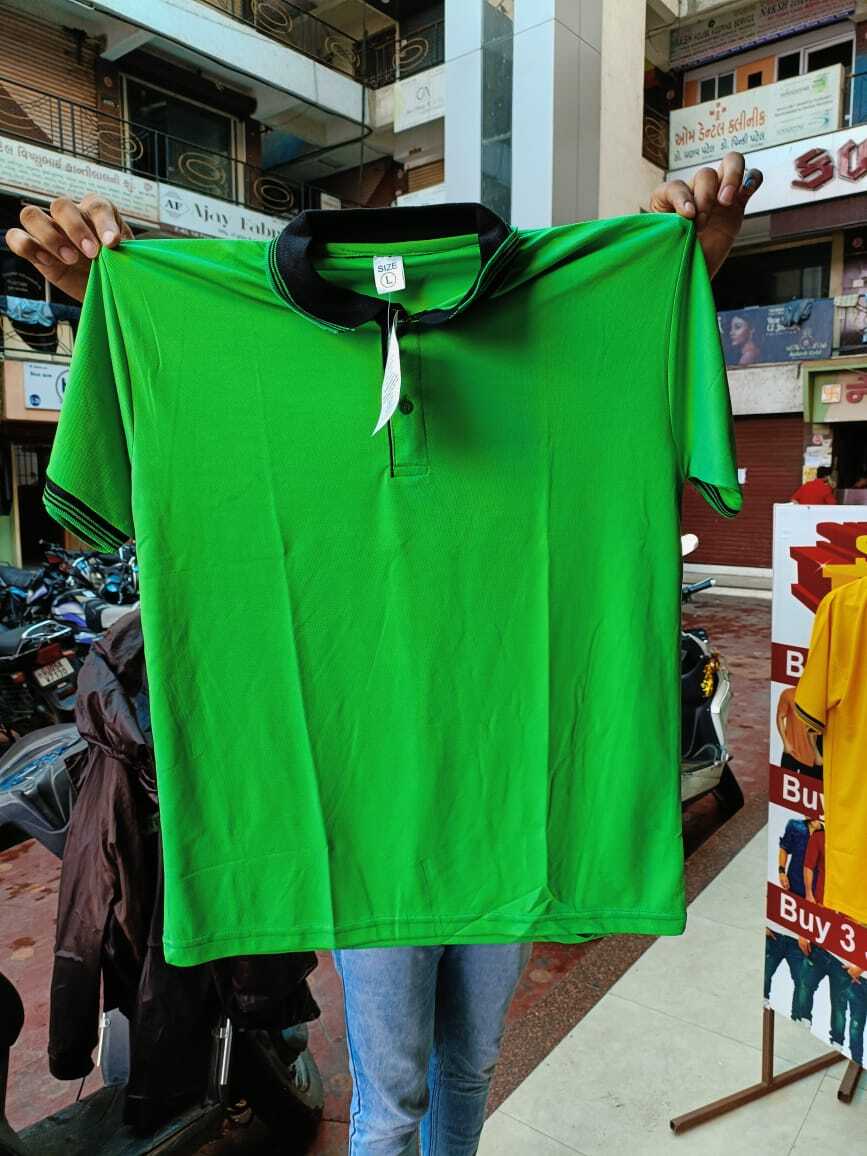 Men's Collar T-shirt - Cotton Polyester Blend, Size S To Xxl, Plain Pattern, Half Sleeves, Washable, Button Closure