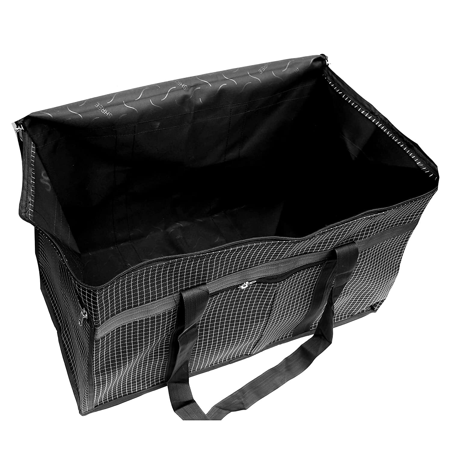 Black Large Size Travel Multipurpose Storage Bag Organizer With Zipper Closure (Black)