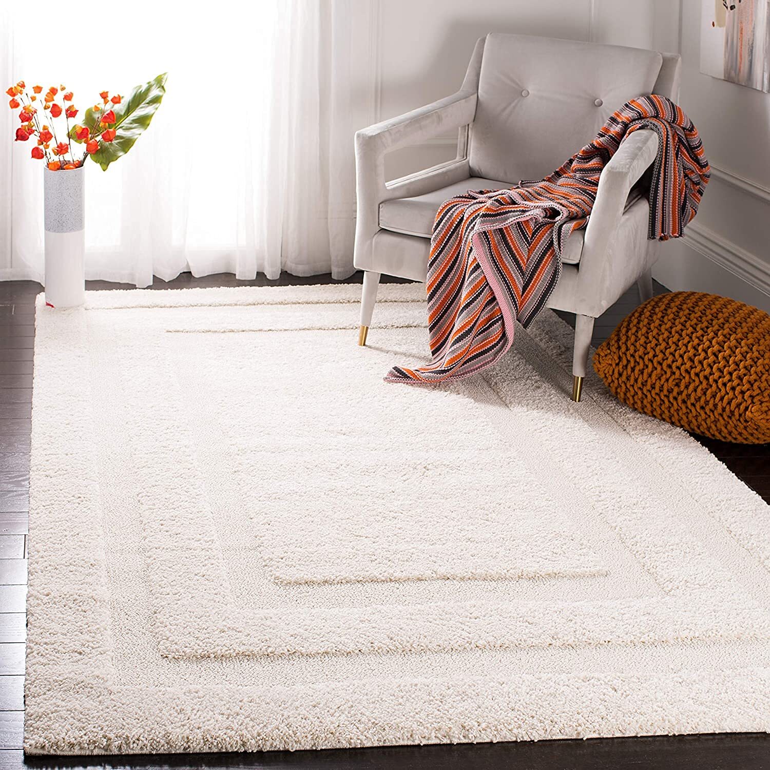 Modern 3d Shaggy Carpet - Backing Material: Jute And Cotton Mix