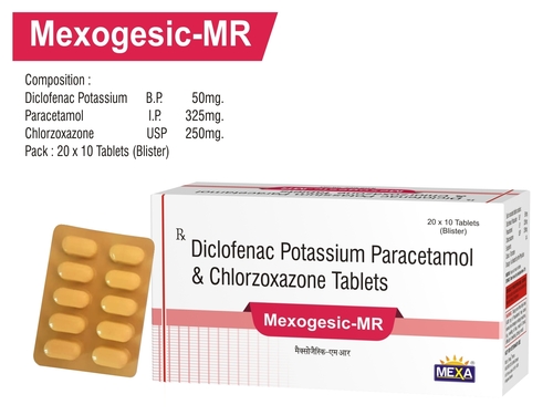 Mexagesic MR - Chlorzoxazone + Diclofenac + Paracetamol Tablets | For Muscle Stiffness Relief, 40 Tablets, Store in Cool Dry Place