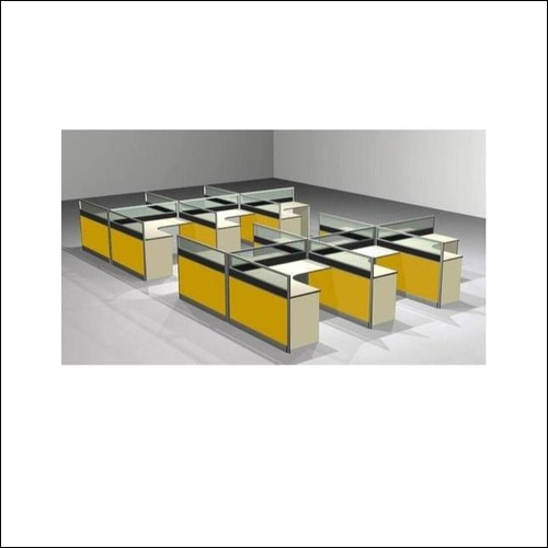 Office Partition Services - Wood & Glass, Custom Dimensions, Yellow Finish | Professional Installation, 1-Year Warranty, Regular Maintenance