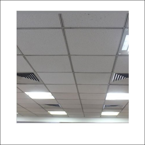Modular False Ceiling - Plaster of Paris, 600x600 mm Size, Matte White Finish, 12 mm Thickness, Grid System Installation