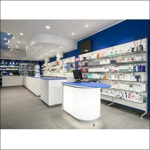 Shop Interior Designing - Wood & Glass Materials, Variable Dimensions, Modern White Design | Aesthetic Appeal, Custom Design, Space Optimization, Woodwork & Furniture