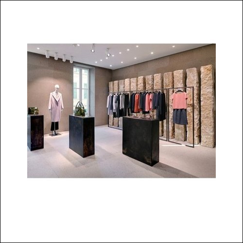 Boutique Interior - Modern Design with Wood and POP Materials | Aesthetic & Customizable Fit-Out, Space Optimization, 1-Year Warranty