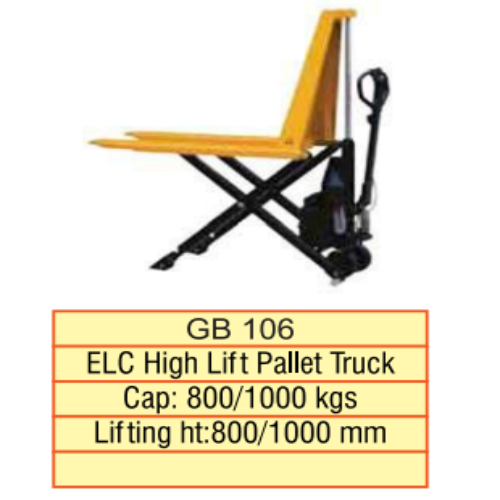 Elc High Lift Pallet Trucks - Application: Industrial