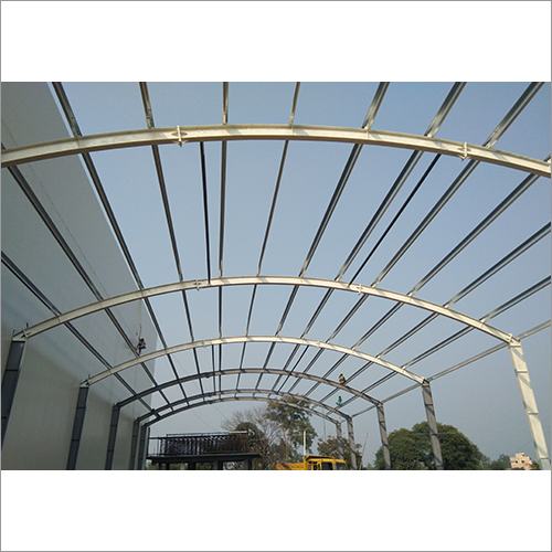 PEB Warehouse Structure - Stainless Steel, Versatile Dimensions, White Finish | Ideal for Industrial Buildings and Warehouses