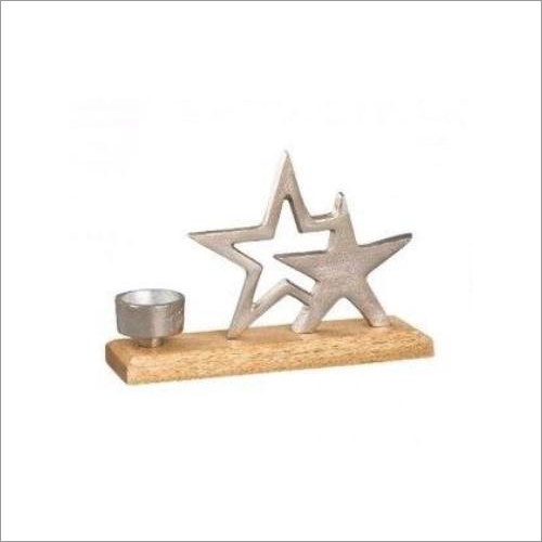 रस्ट टेबल डेकोर ड्यूल स्टार कैंडल होल्डर