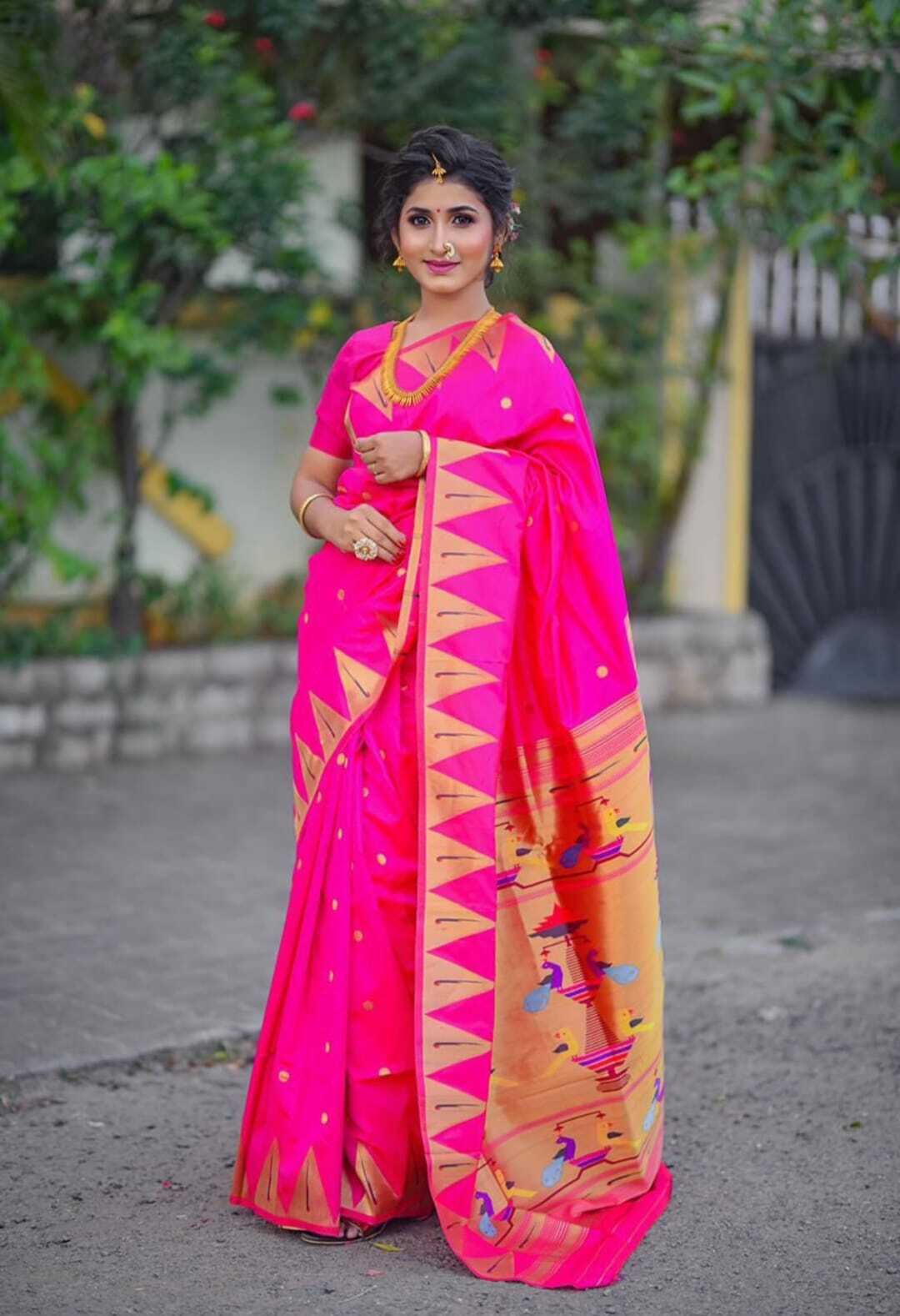 Indian Kajukatri Paithani Saree
