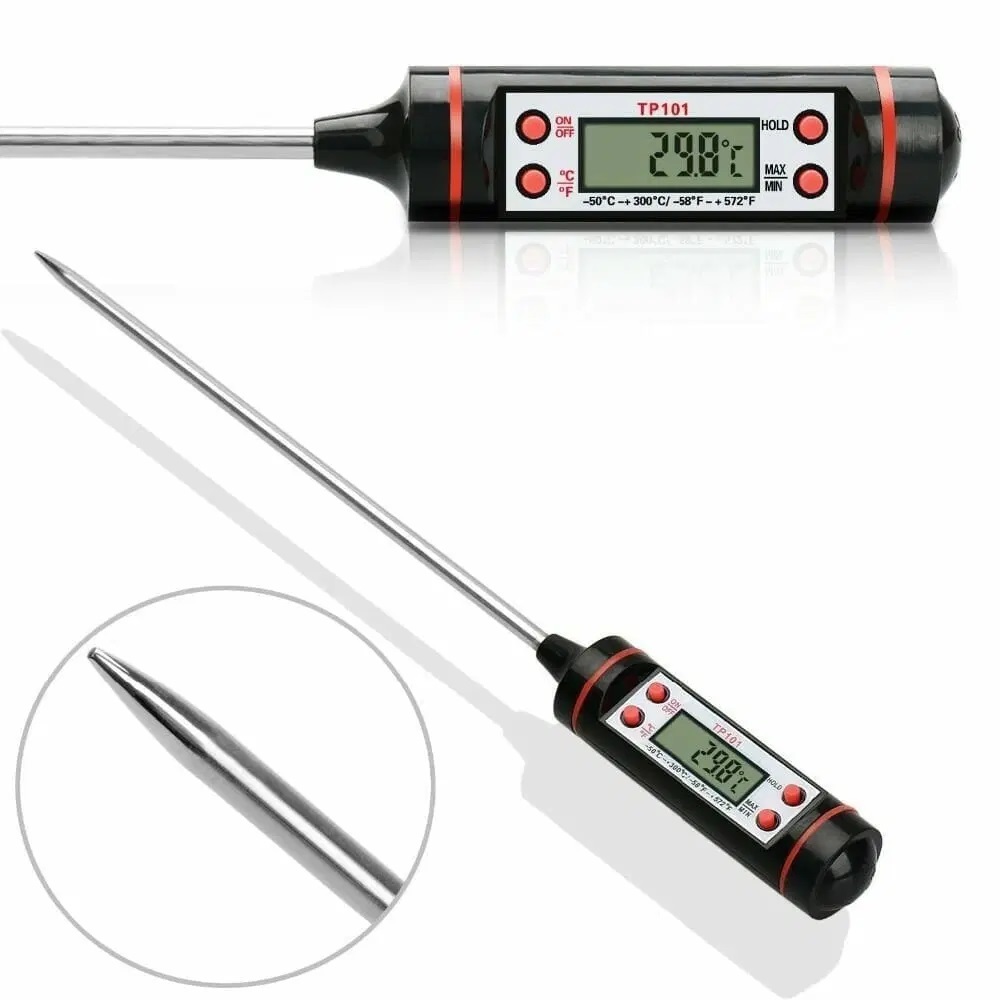 Food Thermometer - Stainless Steel Probe, Pen-type Design | Digital Display, -50~+300â°c Range, Battery Powered, Accuracy +/-1â°c For Liquids And Foods
