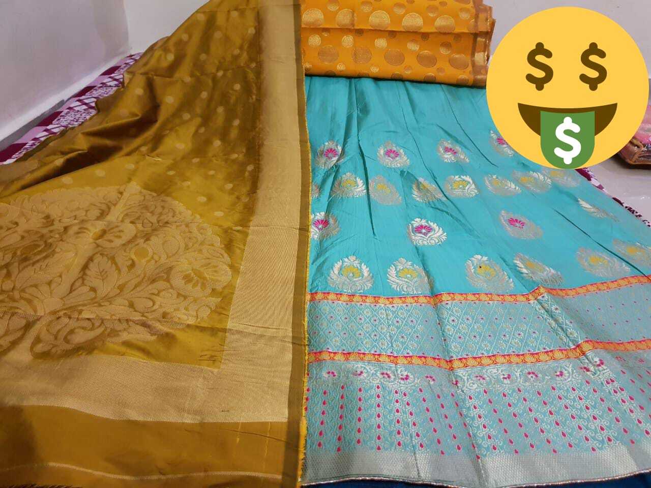 Banarashi Lehnga - 3 Pcs Set Traditional Embroidered Dress Type Customized Size Washable Fabric