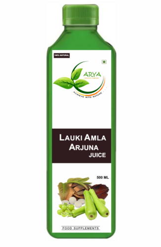 Lauki Amla Arjuna Juice - 500ml Bottle, Liquid Form with Bitter Taste and Diuretic Effects for Adults