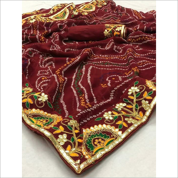 Bandhani Saree - Georgette, 5.5 Meters Length X 1.15 Meters Width, Yellow | Wedding Occasion, Ethical Design, Gorgeous Look