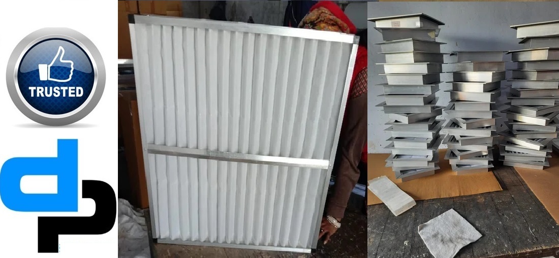 Ahu Pre Filter - Galvanised Steel/aluminium Anodized, Synthetic Non Woven Media | Flange/box Frame, Cleanable, High Efficiency Filtration
