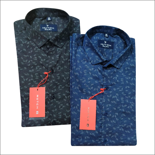 वॉशेबल ब्लैक ब्लू प्रिंटेड कॉटन शर्ट्स