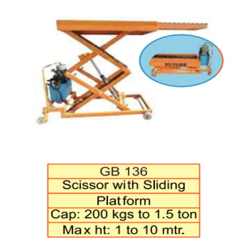 Scissor With Sliding Platform - Application: Industrial