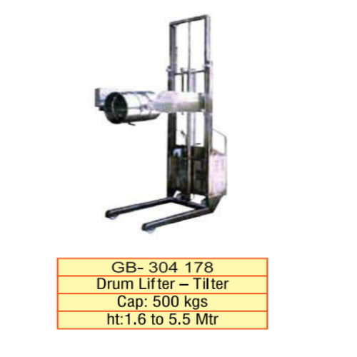 ड्रम लिफ्टर और टिल्टर को संचालित करना आसान है