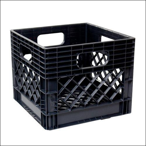 Black Plastic Stackable Crate