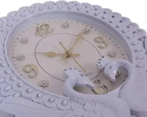 Plastic Wall Peacock Clock