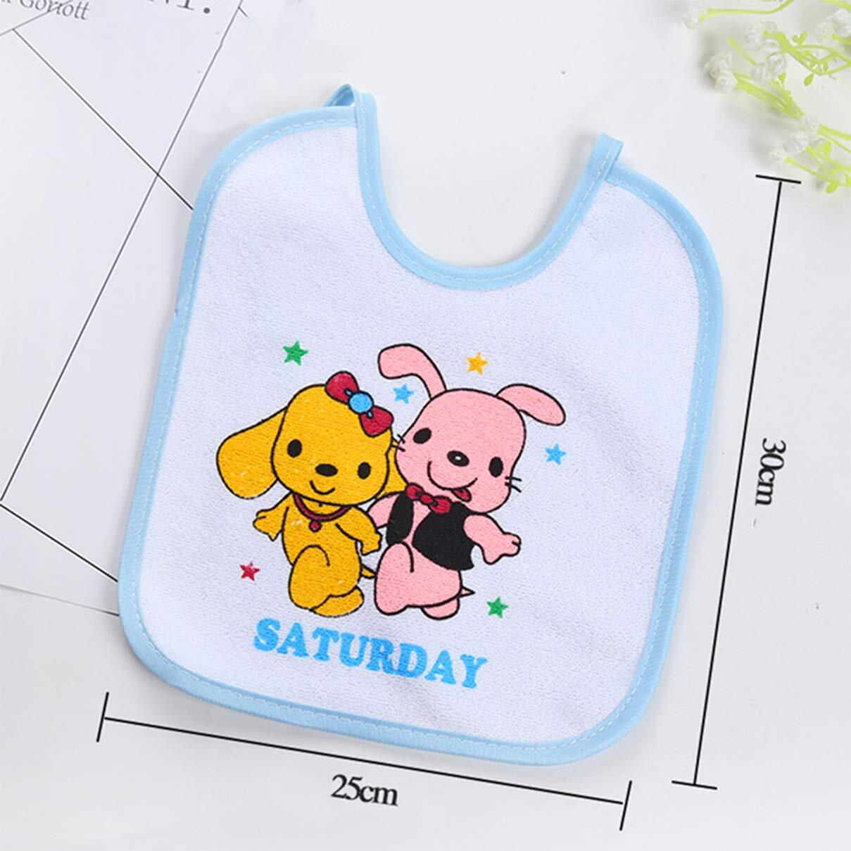 Seven Days Bibs - Cotton Blend, Medium Size, Multicolors | Waterproof, Odor-proof, Stain-proof, Easy To Clean, Fun Illustrations