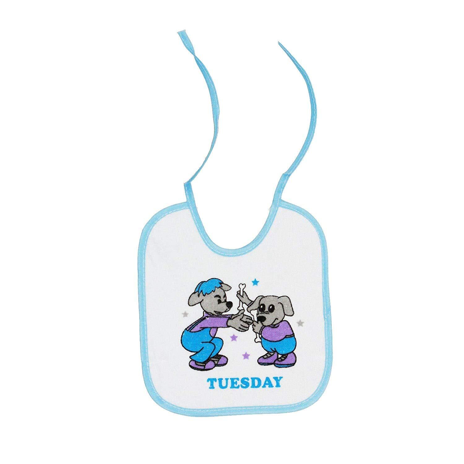 Seven Days Bibs - Cotton Blend, Medium Size, Multicolors | Waterproof, Odor-proof, Stain-proof, Easy To Clean, Fun Illustrations