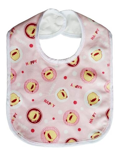 BABY BIBS BUTTON - Cotton Blend, Medium Size | Waterproof, Lightweight, Skin-Friendly, Machine Washable, Titch Button Closure, Pastel Shades