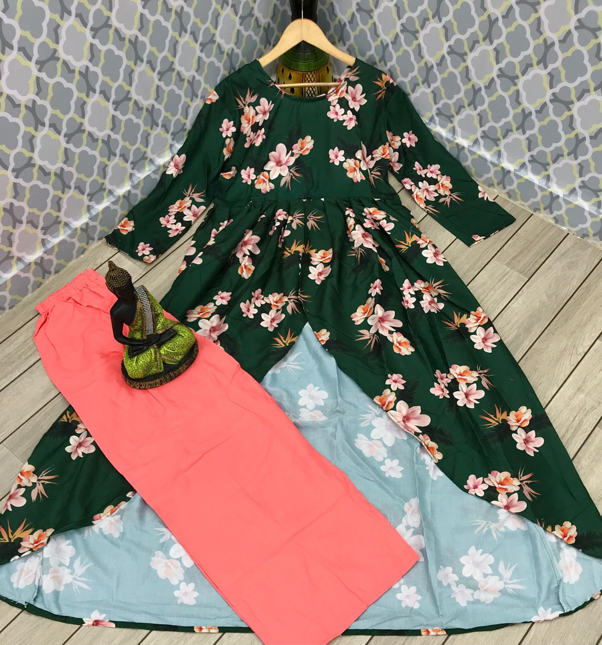 Rayon With Digital Print Kurti - Free Size Up To Xxl, 56 Inches Top Length, 3/4 Sleeves, Washable, Casual Wear For Ladies