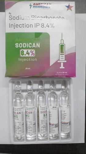 SODICAN 8.4% INJECTION - Glass, 20ml, Sterile Solution | Acid-Base Balance, Fast-Acting Treatment for Metabolic Acidosis, Refrigerated Storage