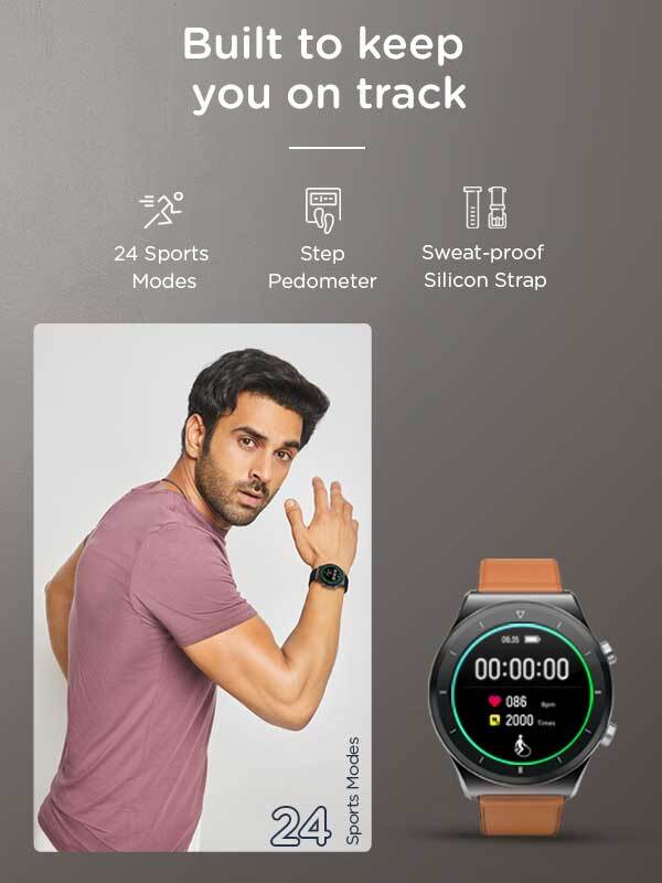 Tan Leather Revo - Classic Round Dial Calling Smart Watch