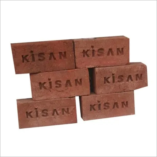 Kisan Red Clay Bricks - Clay Material, 9 x 4 x 3 Inch Dimensions, Red Color | Natural Waterproofing, High Compressive Strength