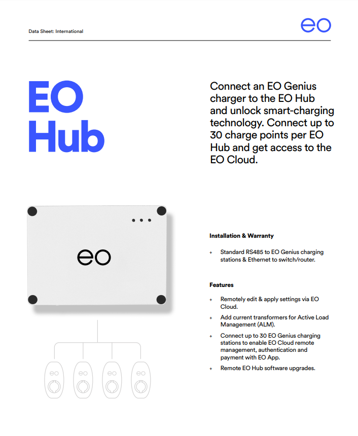 Electric Vehicle (Ev) Type-2 Ac Charger - Eo Hub - Active Load Management - Ambient Temperature: -10 Degree C To 55 Deg C Celsius (Oc)
