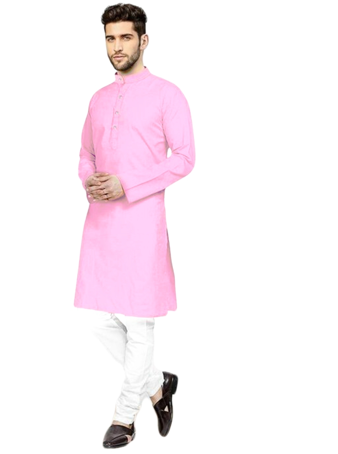 Mens Ethenic Kurta - Cotton Fabric, Size=32*40, Plain Pattern, Long Sleeves | Washable, Ideal For Formal Occasions