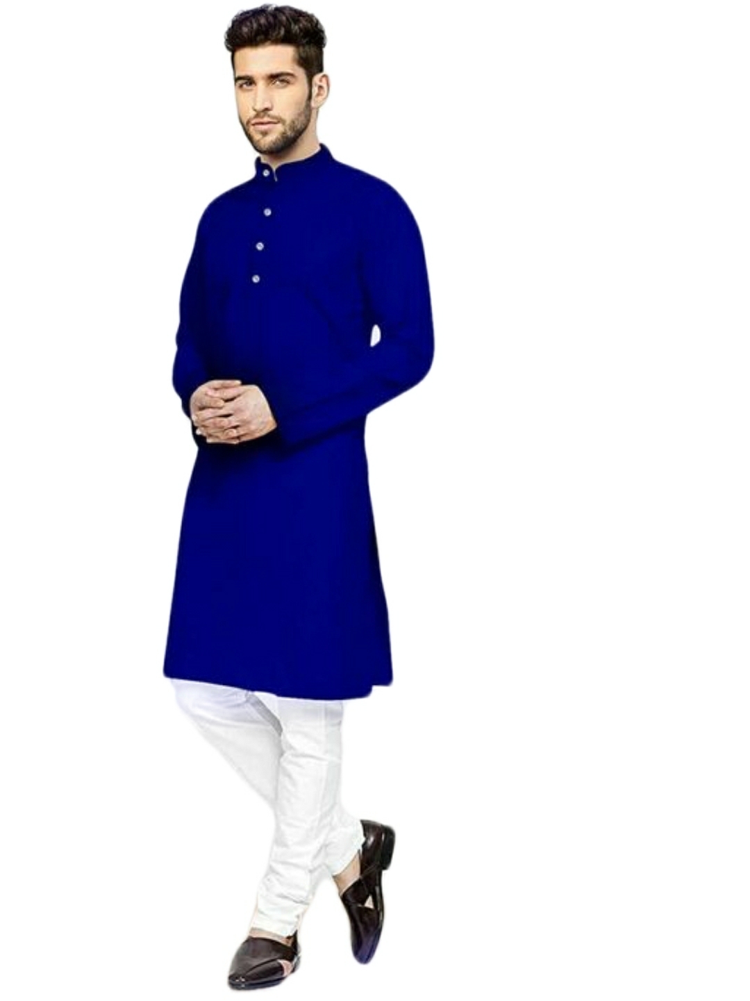 Mens Ethenic Kurta - Cotton Fabric, Size=32*40, Plain Pattern, Long Sleeves | Washable, Ideal For Formal Occasions