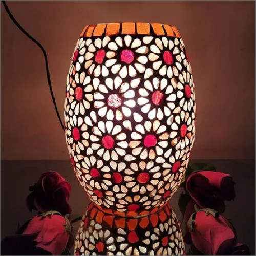 मिनी गोल ढोलक टर्किश मोज़ैक टेबल लैम्प