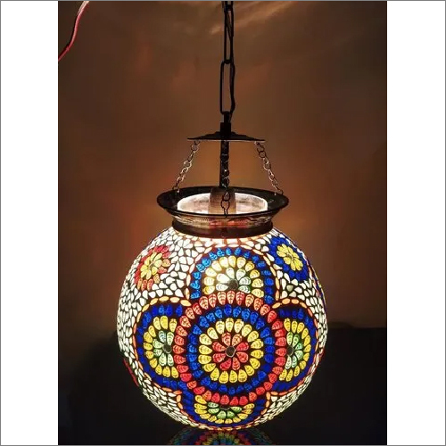 Decorative Hanging Light - Glass Material, Multicolor Design | Electric Power Source for Vibrant Ambiance