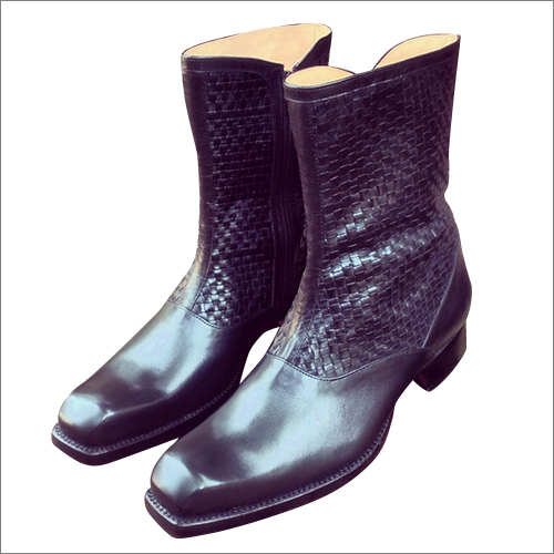 डार्क ब्राउन मेन ऑक्सफ़ोर्ड ब्लैक लेदर बूट्स