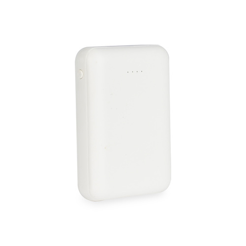 Mini 10 Power Bank - 10000mah Lithium Polymer, Stylish White Design, Palm-sized With Led Power Indicator, Dual Usb Outputs