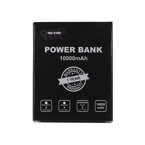 Mini 10 Power Bank - 10000mah Lithium Polymer, Stylish White Design, Palm-sized With Led Power Indicator, Dual Usb Outputs