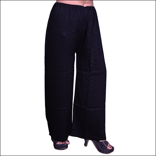 Black Palazzo - Rayon Fabric, Size Range Xs-xxl, Length 40-44 Inches | Elasticated Waist, Suitable For Formal & Informal Events