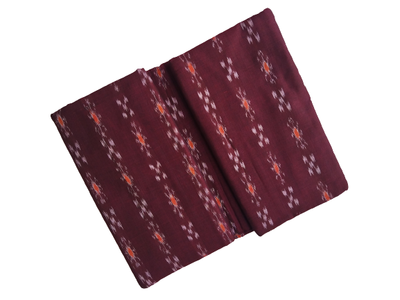 Brown Ghl Guendicha Haat Sambalpuri Certified Handloom Cotton Fabric (Tara Pasapali )