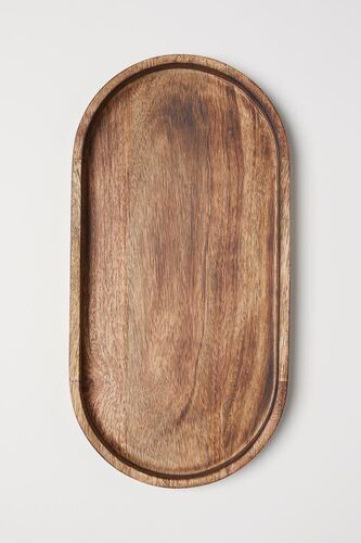 Oval Wooden Tray - Natural Wood, Various Sizes Available | Plain Design, Elegant Home Accessory