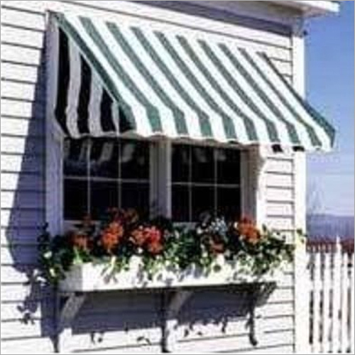 Window Awning - Pvc Material, Tunnel Shape, Green And White Striped Design | Waterproof, Durable Weather Protection For Outdoor Windows
