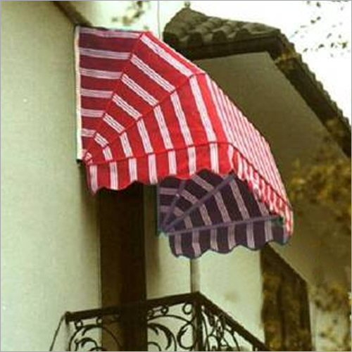 Window Fix Awning - Pvc Material, Striped Outdoor Free Standing Tunnel | Waterproof Design In Vibrant Red Color