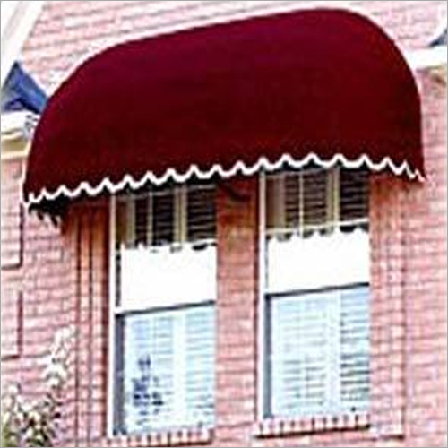 Fixed Awning - Pvc Weather-resistant Fabric , Maroon Standard Design With Permanent Shade Covering